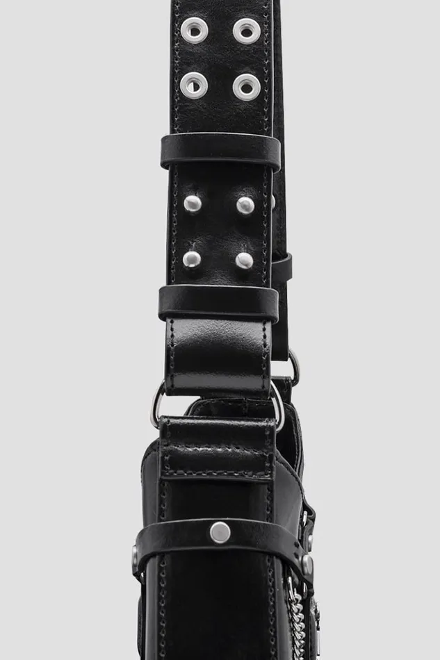 Women Bags MISBHV Leather Fetish Shoulder Bag Black
