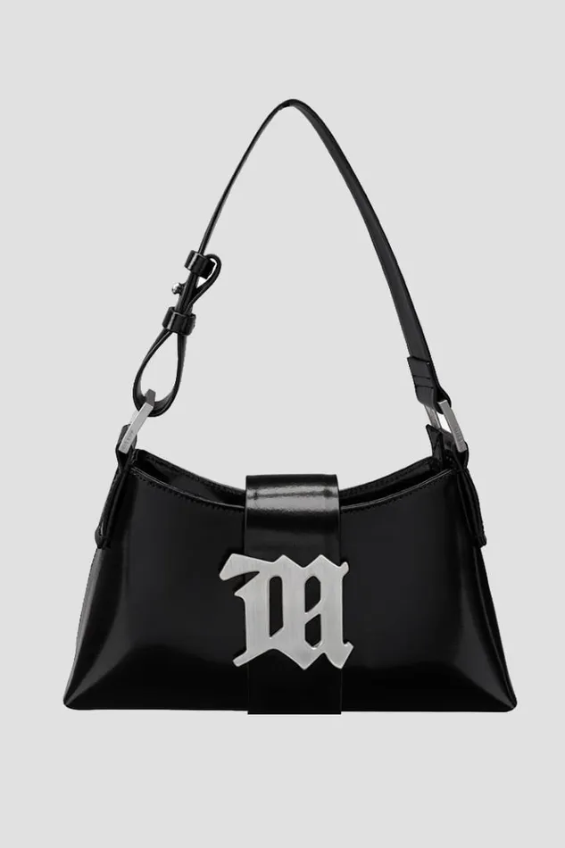 Women Bags MISBHV Leather Shoulder Bag Medium Black