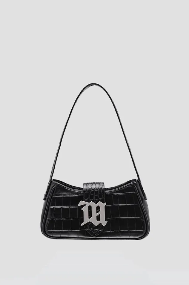 Women Bags MISBHV Leather Shoulder Bag Mini Croco Croco Black