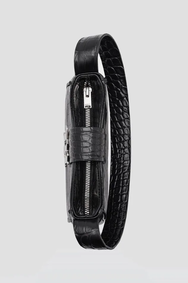 Women Bags MISBHV Leather Shoulder Bag Mini Croco Croco Black