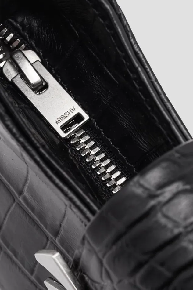 Women Bags MISBHV Leather Shoulder Bag Mini Croco Croco Black