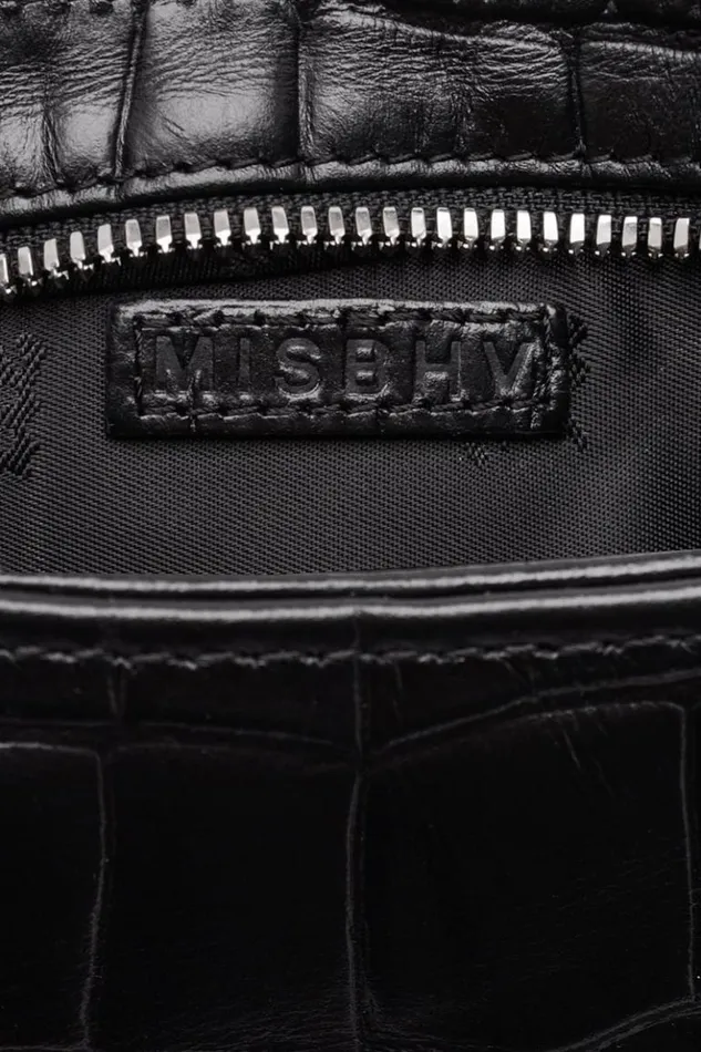 Women Bags MISBHV Leather Shoulder Bag Mini Croco Croco Black