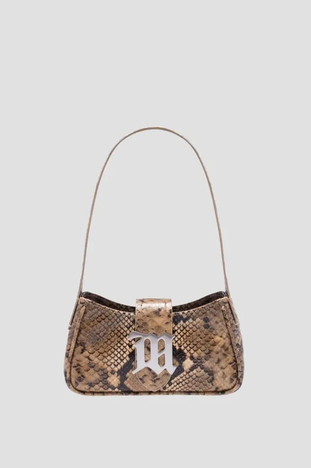 Women Bags MISBHV Leather Shoulder Bag Mini Snakeskin Snakeskin Beige