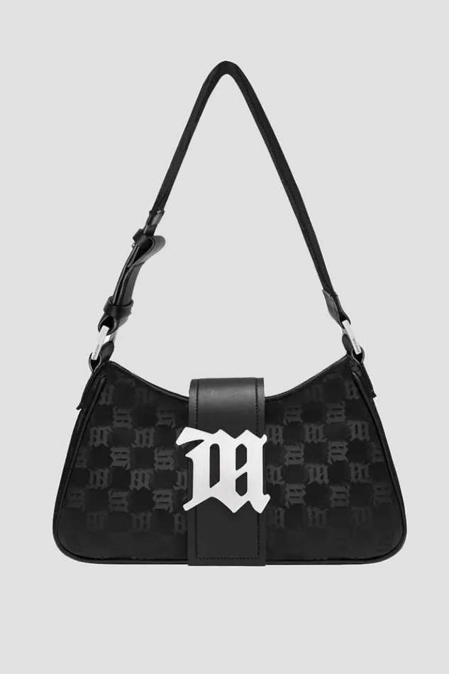 Women Bags MISBHV Nylon Monogram Shoulder Bag Medium Black