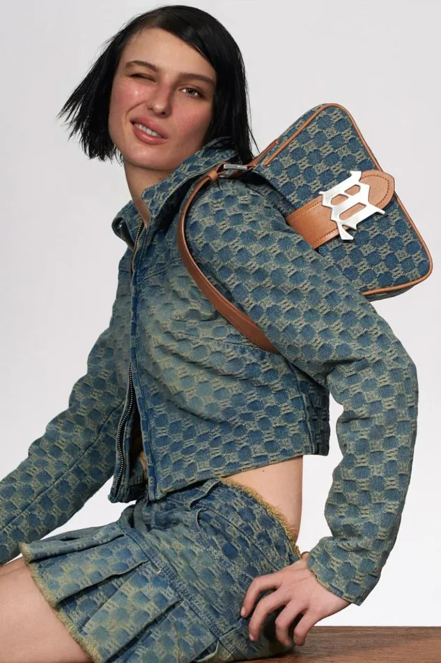 Women Bags MISBHV Washed Denim Shoulder Bag Small Washed Denim