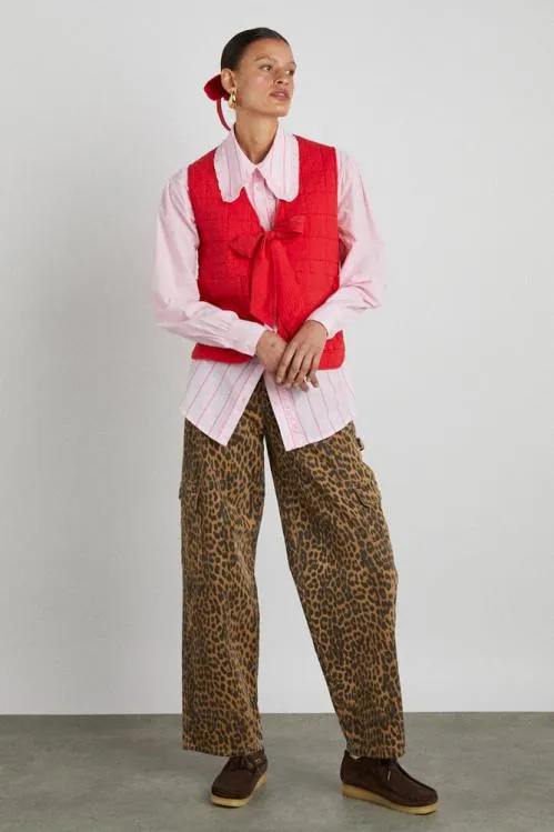Women Bottoms Damson Madder Dion Jean 8211 Leopard Cargo