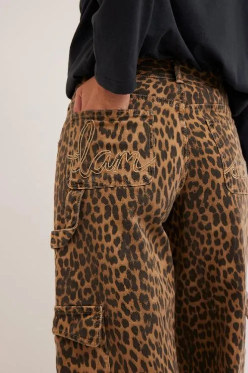 Women Bottoms Damson Madder Dion Jean 8211 Leopard Cargo