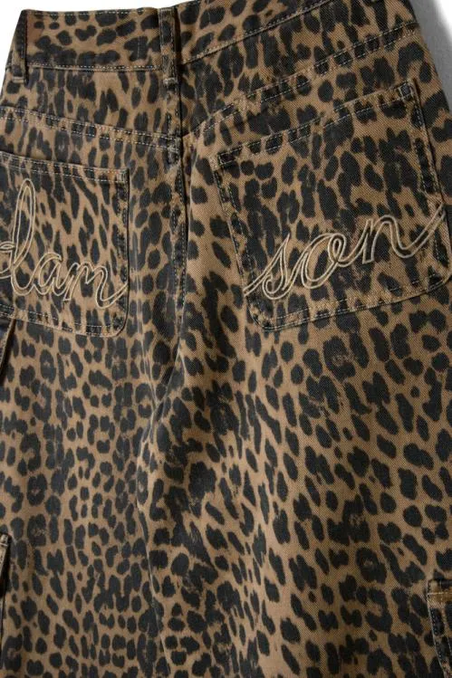 Women Bottoms Damson Madder Dion Jean 8211 Leopard Cargo