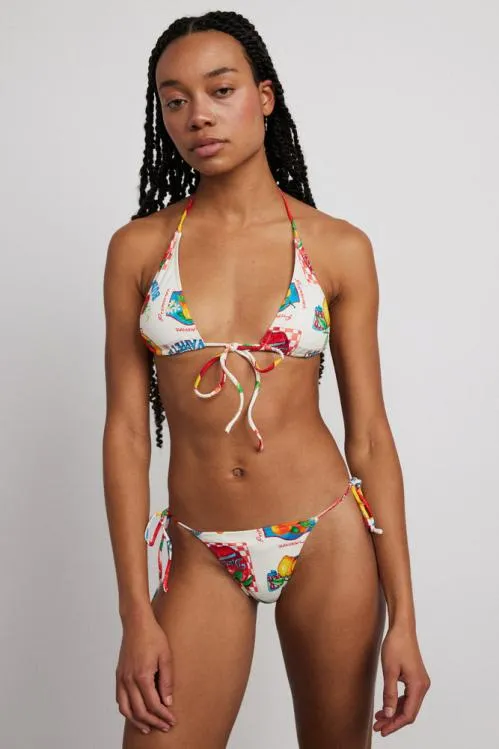 Women Bottoms Damson Madder Tie Side Bikini Bottom 8211 Fruit Labels