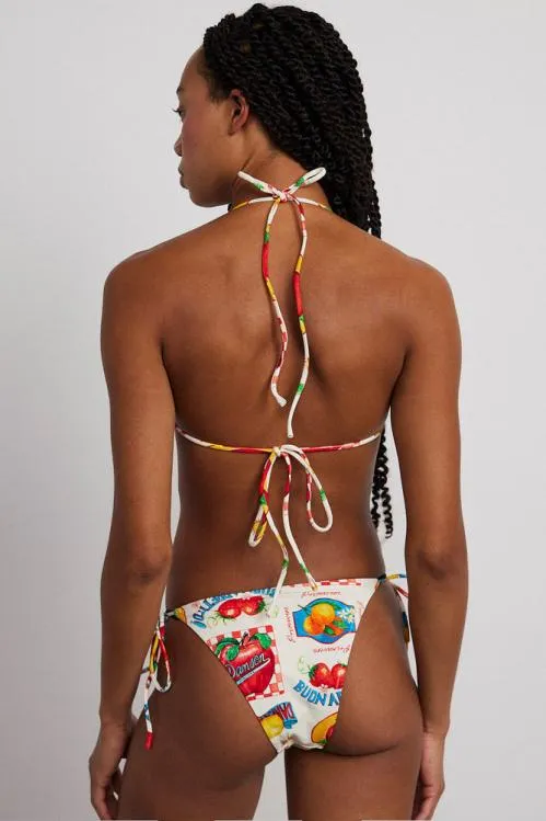 Women Bottoms Damson Madder Tie Side Bikini Bottom 8211 Fruit Labels
