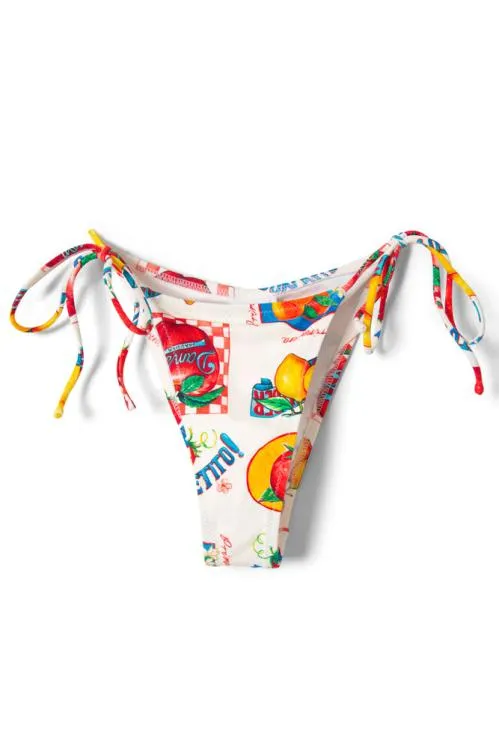 Women Bottoms Damson Madder Tie Side Bikini Bottom 8211 Fruit Labels