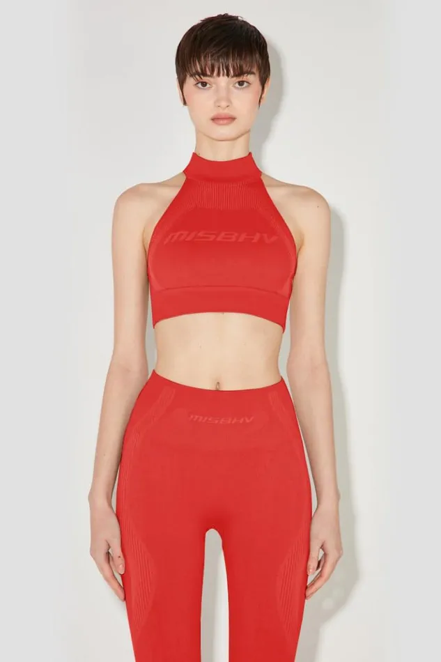 Women Bras MISBHV Sport Halter Bra Coral Red
