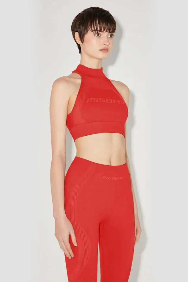 Women Bras MISBHV Sport Halter Bra Coral Red