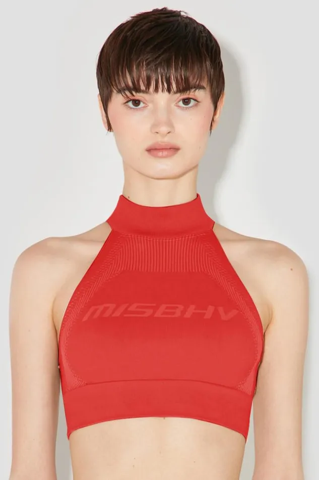 Women Bras MISBHV Sport Halter Bra Coral Red