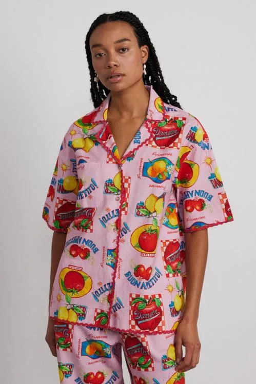 Women Coords Damson Madder Chlo Shirt 8211 Fruit Labels
