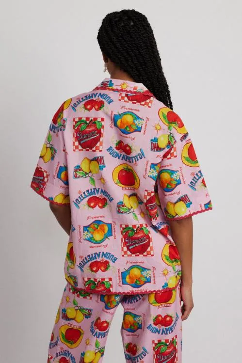 Women Coords Damson Madder Chlo Shirt 8211 Fruit Labels