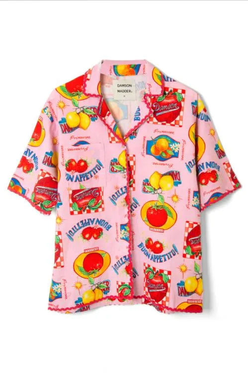 Women Coords Damson Madder Chlo Shirt 8211 Fruit Labels