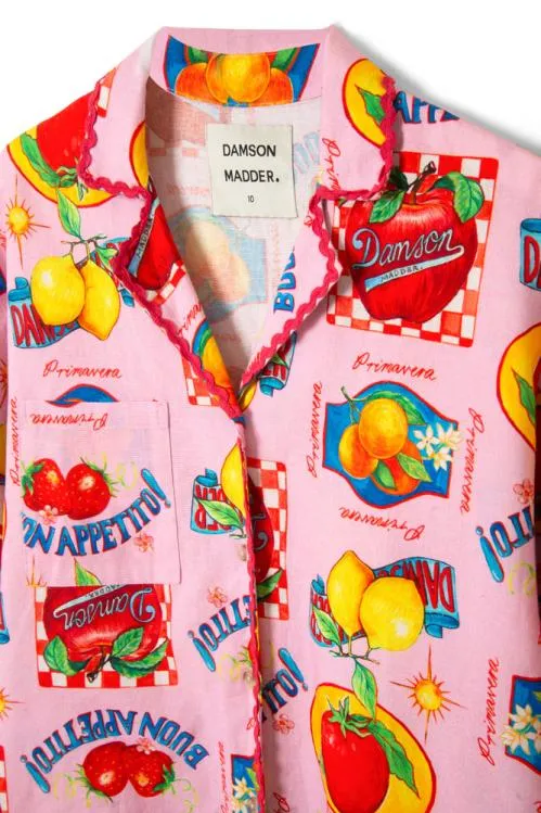 Women Coords Damson Madder Chlo Shirt 8211 Fruit Labels