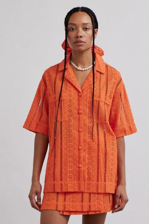 Women Coords Damson Madder Chlo Shirt 8211 Orange Broderie