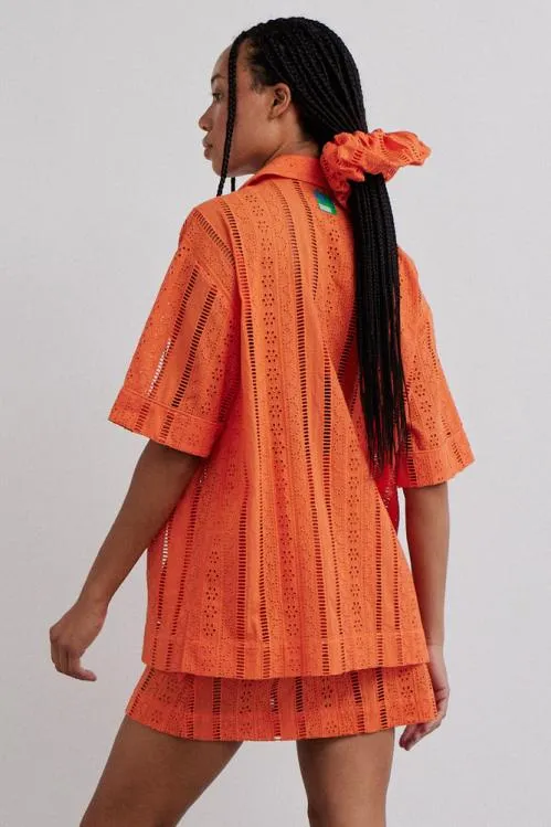 Women Coords Damson Madder Chlo Shirt 8211 Orange Broderie