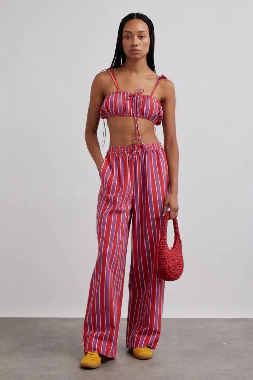 Women Coords Damson Madder Chlo Trousers 8211 Red Stripe