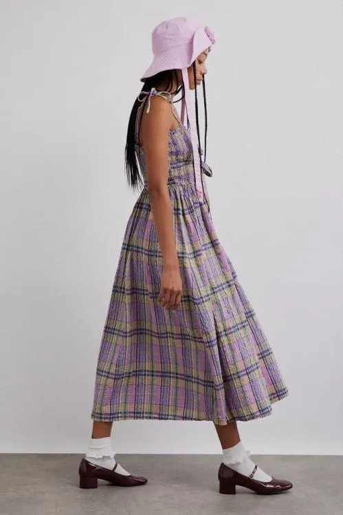 Women Coords Damson Madder Hettie Midi Dress 8211 Cindy Check