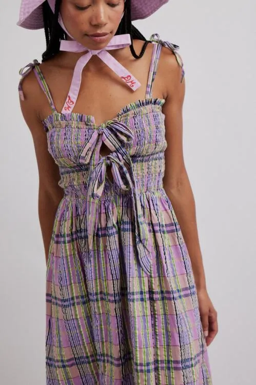 Women Coords Damson Madder Hettie Midi Dress 8211 Cindy Check
