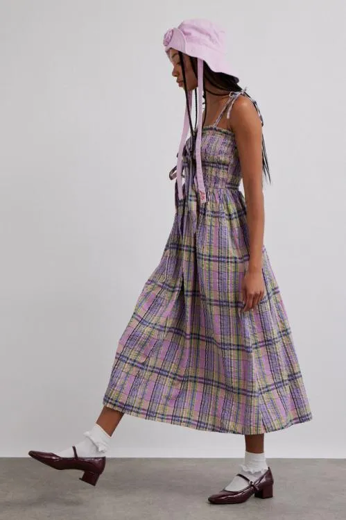 Women Coords Damson Madder Hettie Midi Dress 8211 Cindy Check