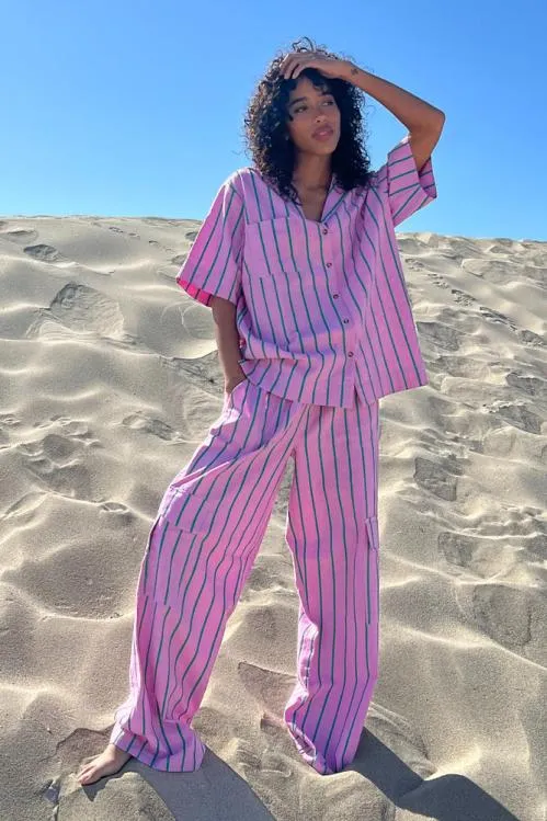 Women Coords Damson Madder Sydney Stripe Trousers