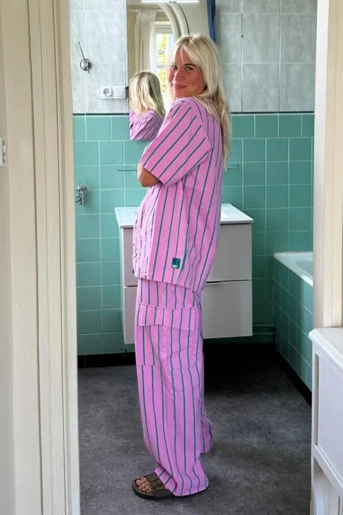 Women Coords Damson Madder Sydney Stripe Trousers