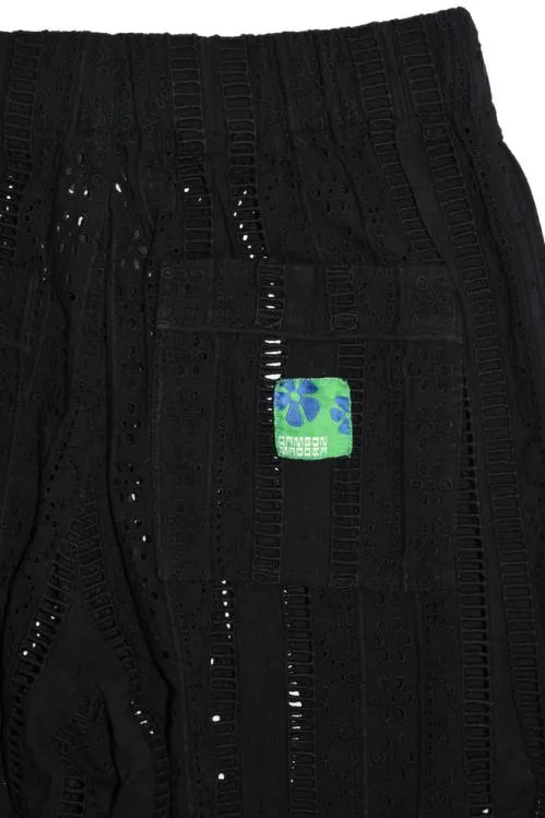 Women Coords Damson Madder Vacation Pants 8211 Black Broderie
