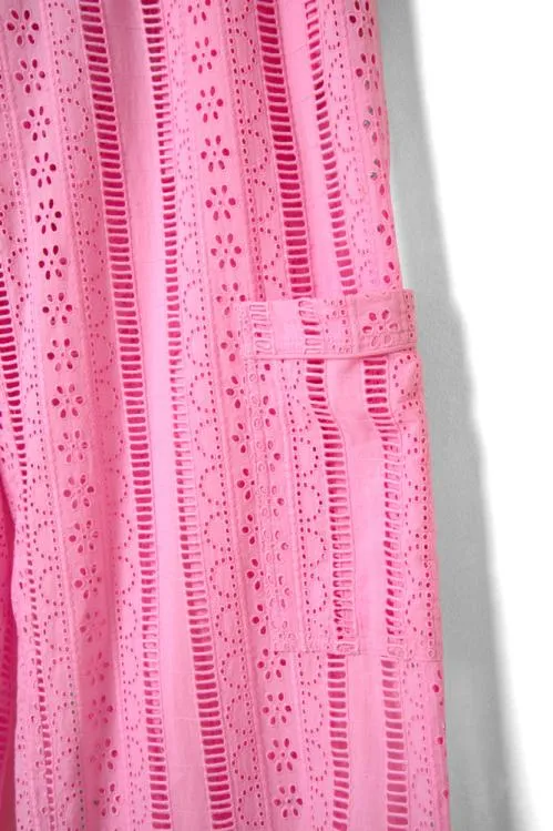 Women Coords Damson Madder Vacation Pants 8211 Pink Broderie