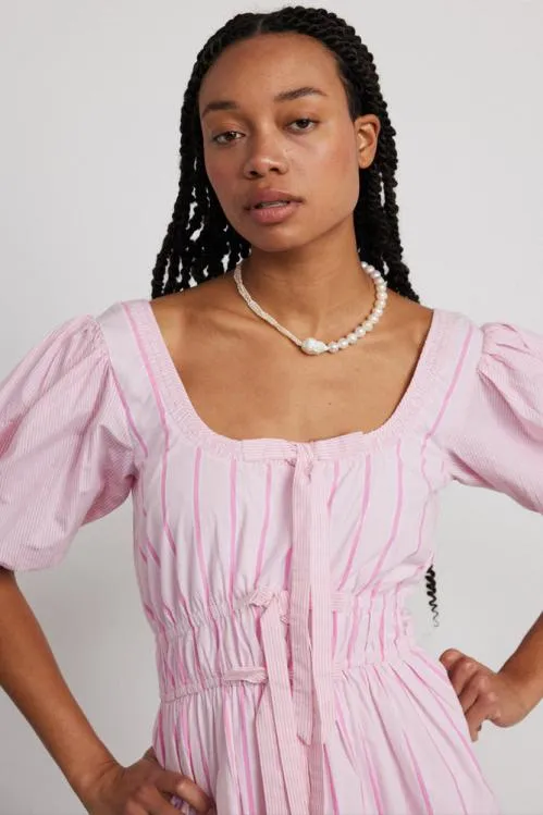 Women Dresses Damson Madder Amelie Mini Dress 8211 Pink Stripe
