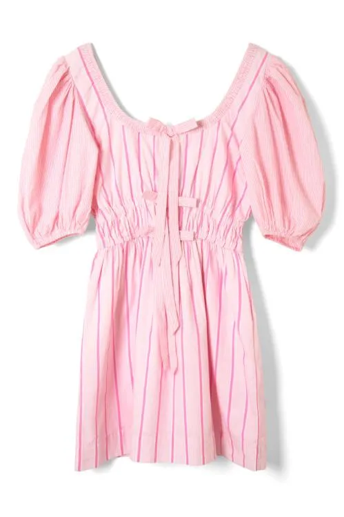 Women Dresses Damson Madder Amelie Mini Dress 8211 Pink Stripe