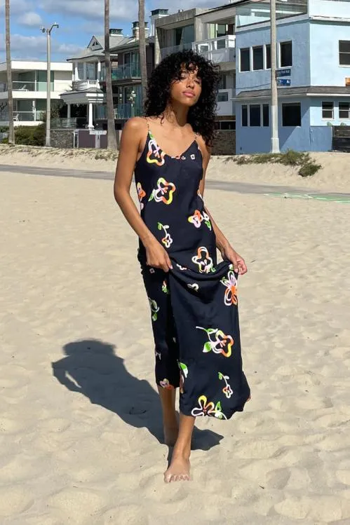 Women Dresses Damson Madder Beach Flower Slip Dress