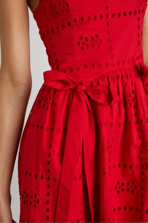 Women Dresses Damson Madder Penelope Mini 8211 Red Broderie