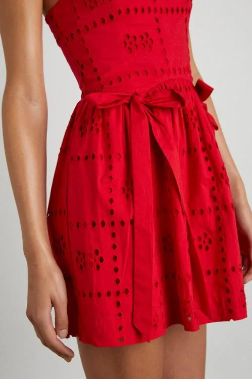 Women Dresses Damson Madder Penelope Mini 8211 Red Broderie