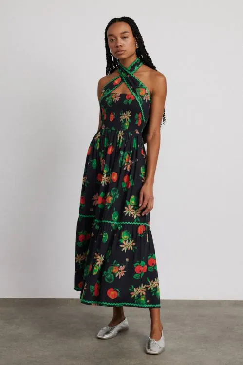 Women Dresses Damson Madder Pia Midi Dress 8211 Apple Print