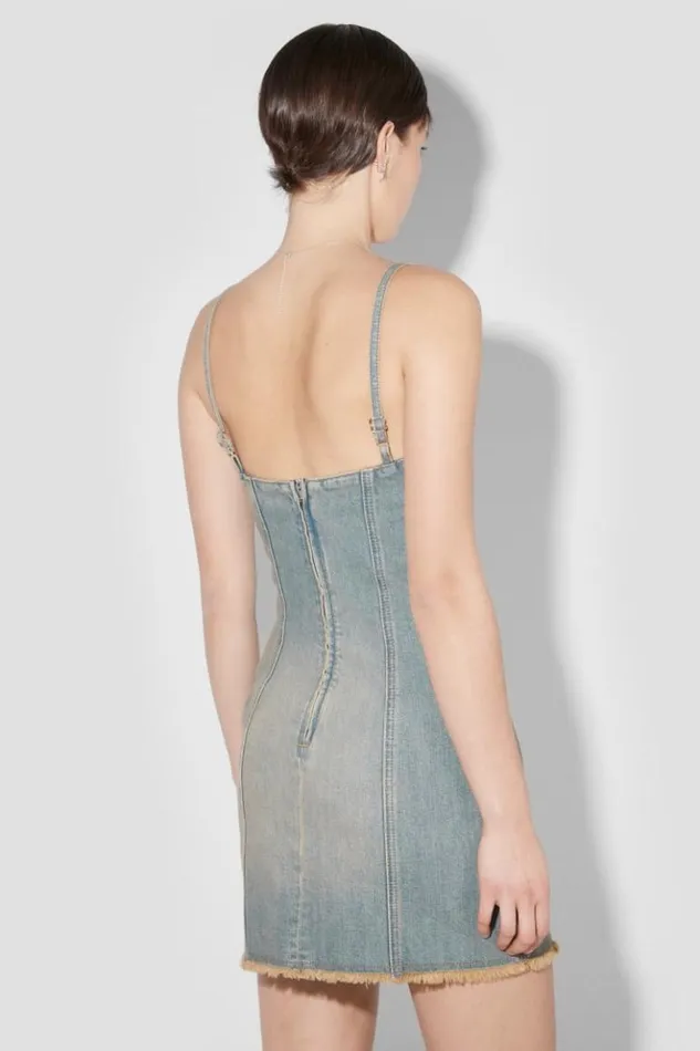 Women Dresses MISBHV Sunset Wash Lara Laced Denim Mini Dress Blue