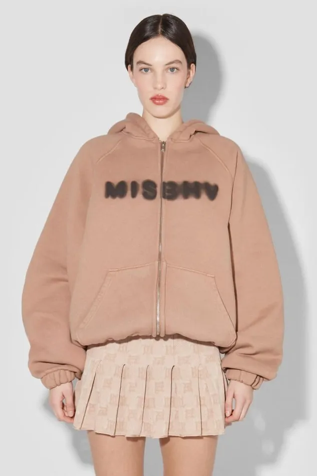 Women Hoodies and Sweats MISBHV Community Zipped Hoodie Vintage Brown