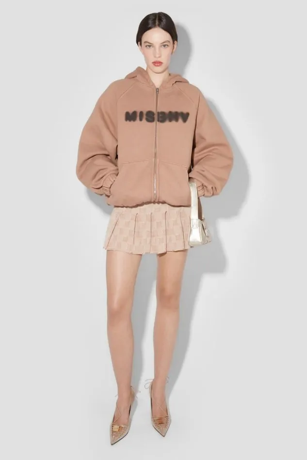 Women Hoodies and Sweats MISBHV Community Zipped Hoodie Vintage Brown