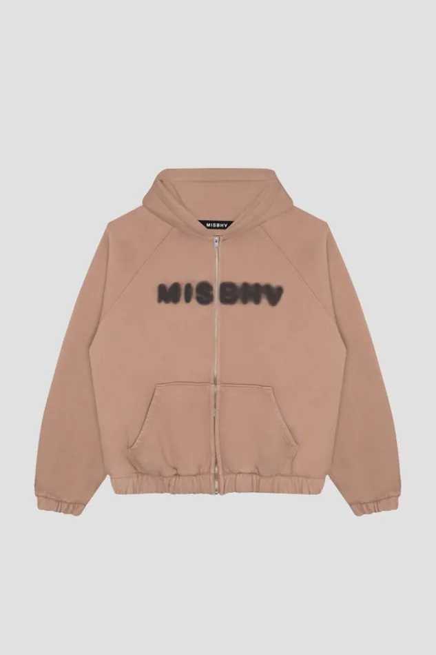 Women Hoodies and Sweats MISBHV Community Zipped Hoodie Vintage Brown