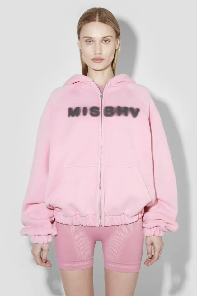 Women Hoodies and Sweats MISBHV Community Zipped Hoodie Vintage Pink