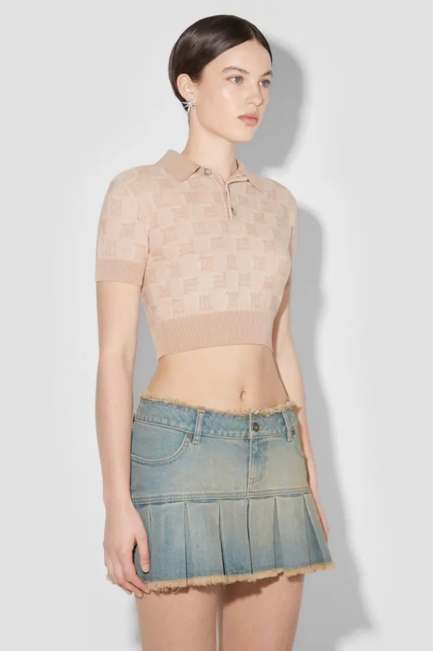 Women Knitwear MISBHV Knitted Monogram Polo Top Stone