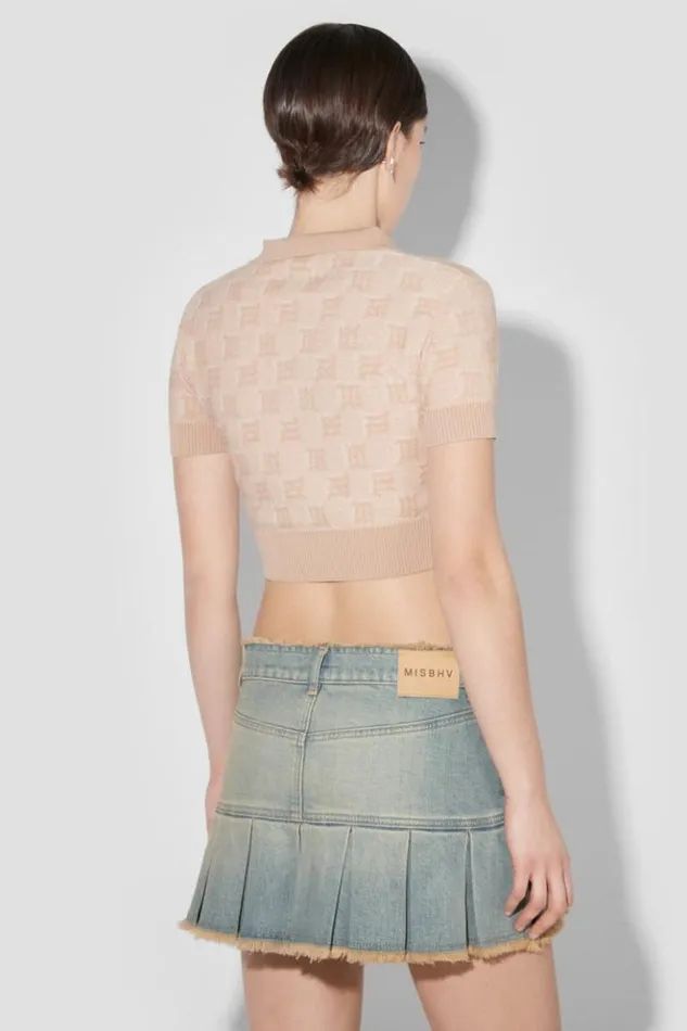 Women Knitwear MISBHV Knitted Monogram Polo Top Stone