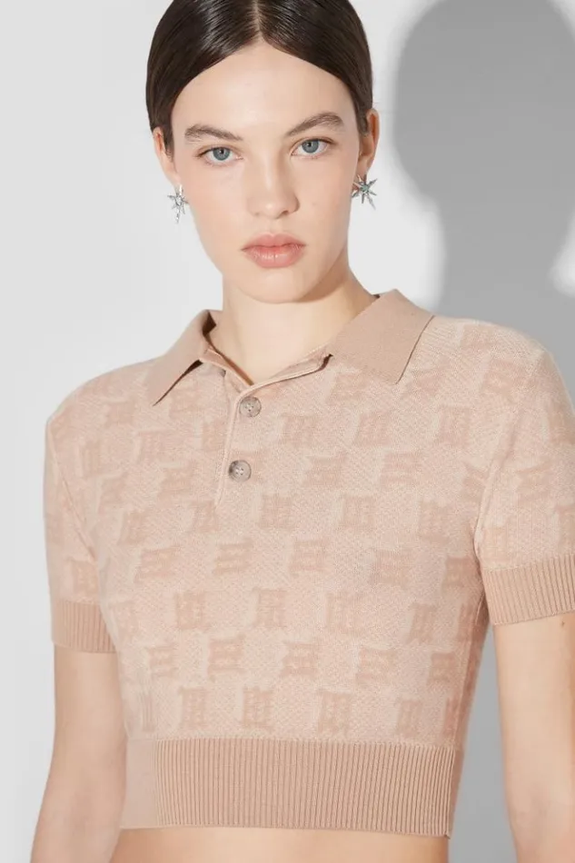 Women Knitwear MISBHV Knitted Monogram Polo Top Stone