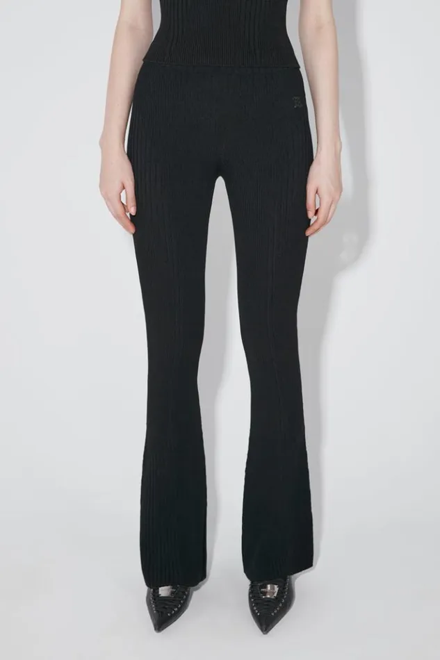 Women Knitwear MISBHV Knitted Seamless Flared High Waisted Pants Black