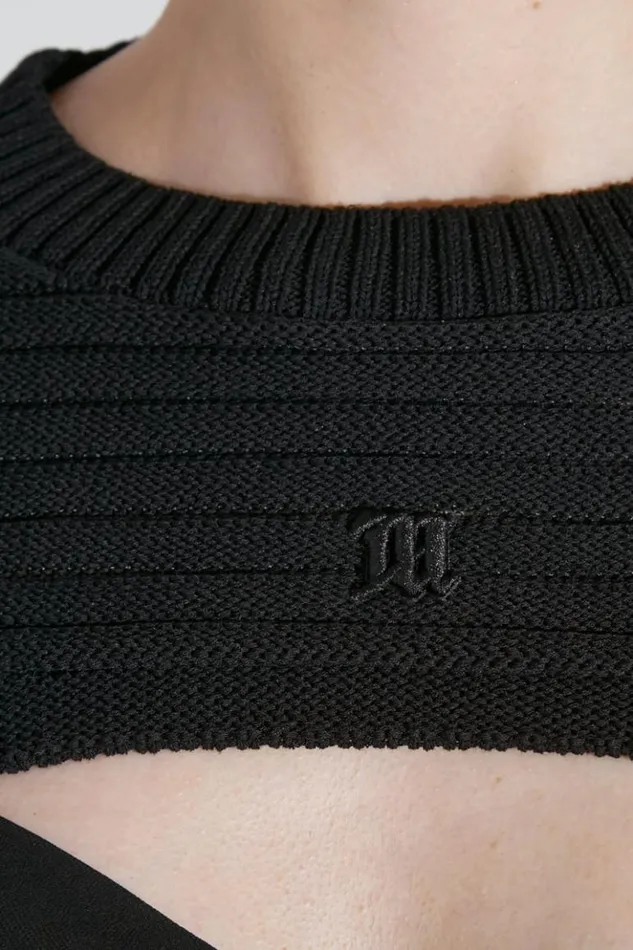 Women Knitwear MISBHV Monofilament Pinstripe Shrug Black
