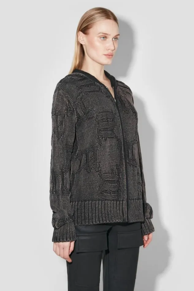 Women Knitwear MISBHV Monogram Knitted Hoodie Black