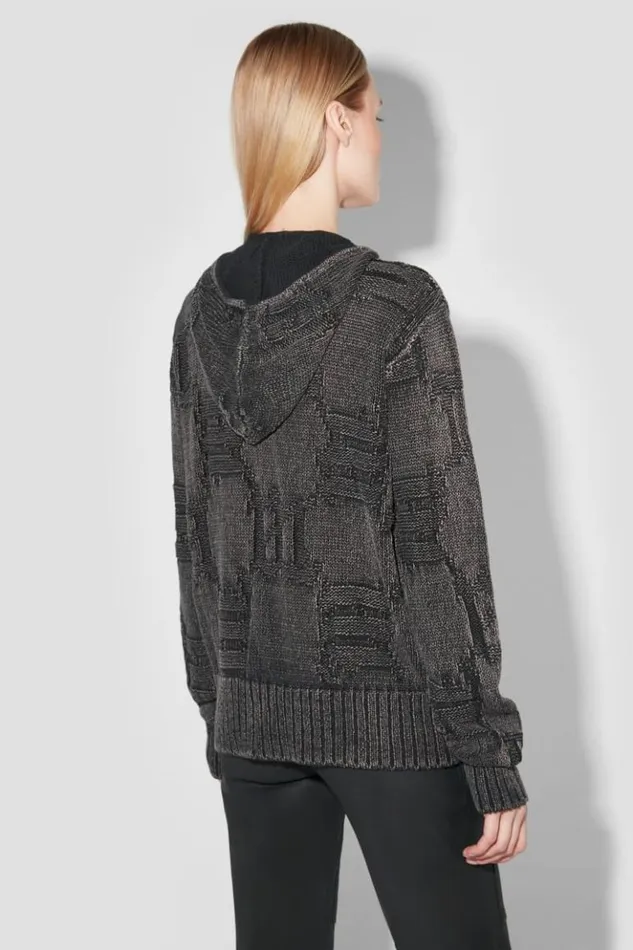Women Knitwear MISBHV Monogram Knitted Hoodie Black